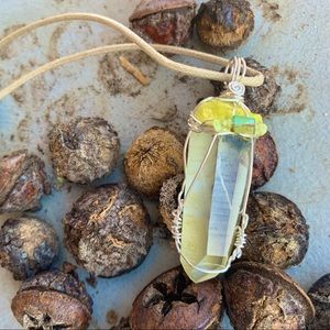 Included Quartz, Brucite Crystal & Tourmaline Necklace